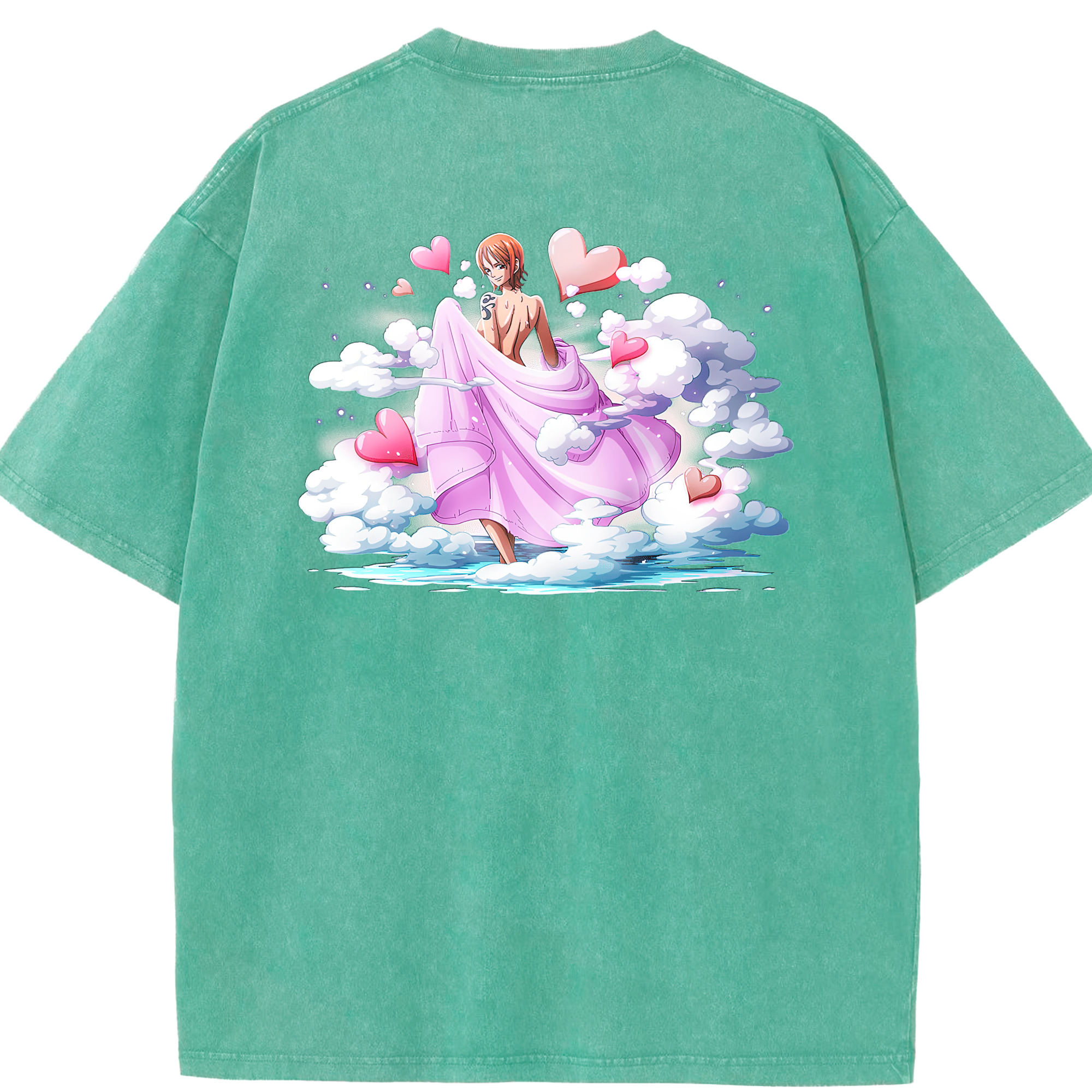 ワンピース ナミ ONE PIECE Nami 綿100% ヴィンテージ風 半袖Tシャツ（背面プリント）